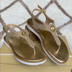 MICHAEL KORS JUDY THONG GLITTER CHAIN MESH